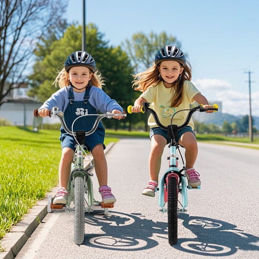 14-Inch Blue Kids Bike with Adjustable Handlebar and Saddle Magic Cars 2