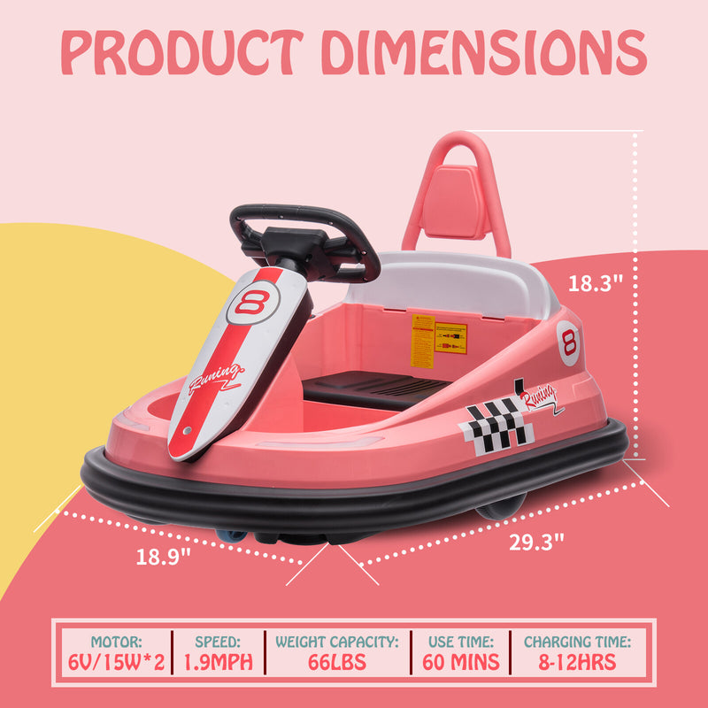 6V Electric Ride-On Bumper Car with Steering Wheel for Toddlers Magic Cars 10