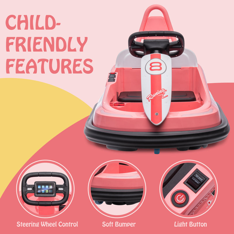 6V Electric Ride-On Bumper Car with Steering Wheel for Toddlers Magic Cars 12