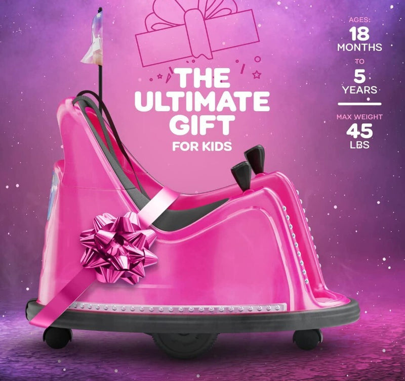 12V Pink Kids Electric Bumper Ride-On Car with Remote Control and Safety Features Magic Cars 0