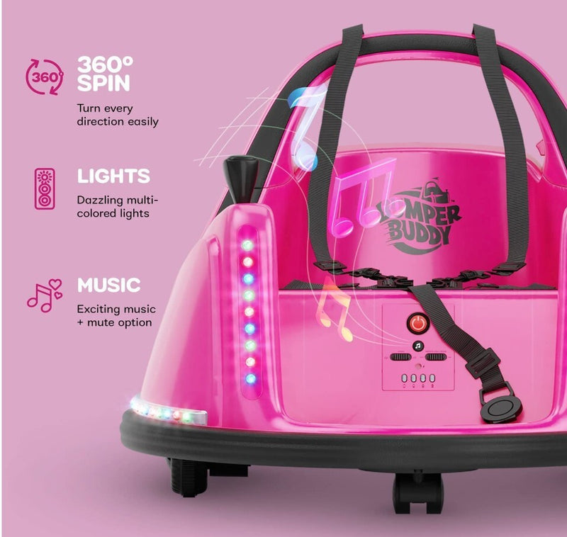 12V Pink Kids Electric Bumper Ride-On Car with Remote Control and Safety Features Magic Cars 2