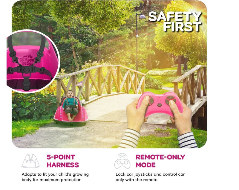 12V Pink Kids Electric Bumper Ride-On Car with Remote Control and Safety Features Magic Cars 3