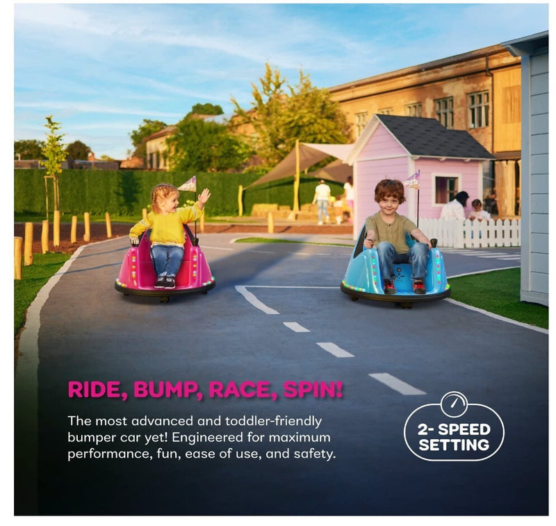 12V Pink Kids Electric Bumper Ride-On Car with Remote Control and Safety Features Magic Cars 4