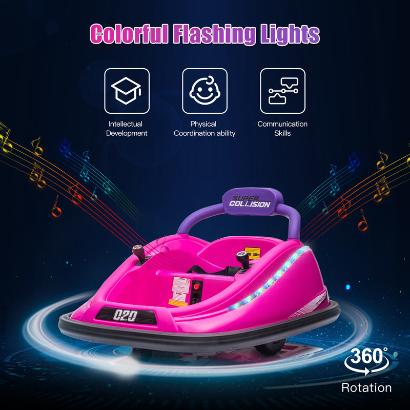 Electric Kids Bumper Car Ride-On with Remote Control, LED Lights & Spinning Wheels for Ages 3–6 Magic Cars 2