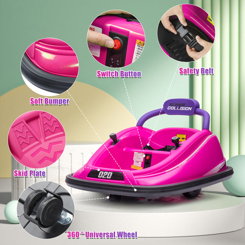 Electric Kids Bumper Car Ride-On with Remote Control, LED Lights & Spinning Wheels for Ages 3–6 Magic Cars 4