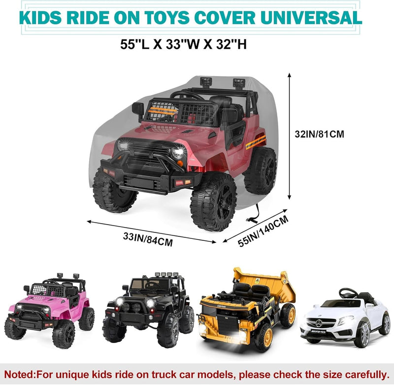 Large Waterproof Black Cover for Kids Ride-On Truck Toys Magic Cars 5