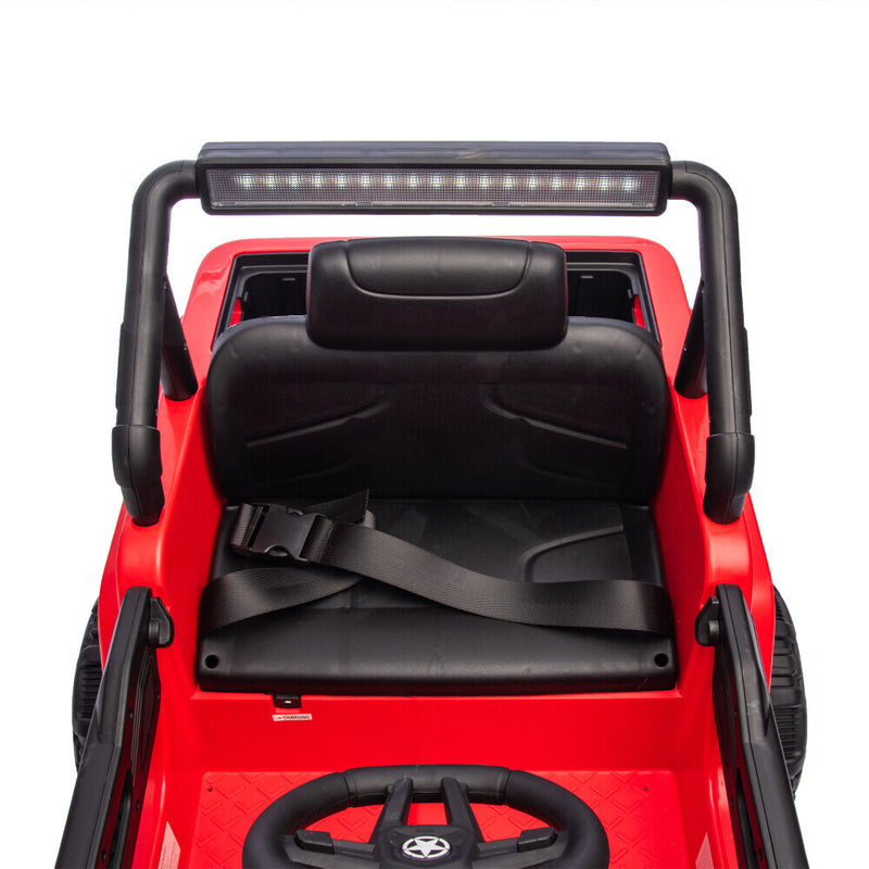Electric Kids Ride-On Jeep Truck with 6 Wheels, Remote Control, Bluetooth, and LED Lights - Red Magic Cars 18