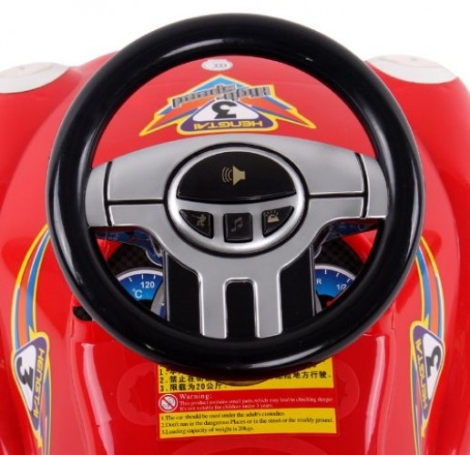 Toddler Ride-On Gliding Scooter Car Toy with Wheels, Lights, and Music - Red Magic Cars 2