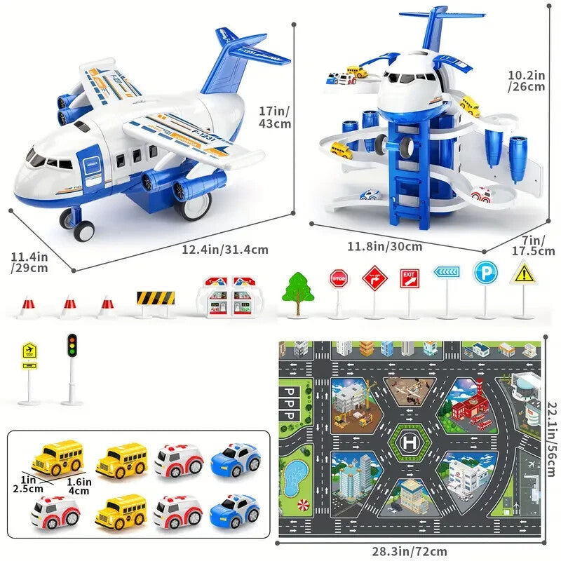Deluxe Kids' Airplane and Car Playset Toy Magic Cars 2