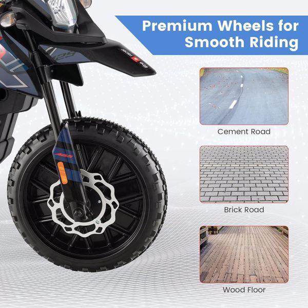 12V Kids Electric Off-Road Dirt Bike with Training Wheels, Lights, and Music Magic Cars 11