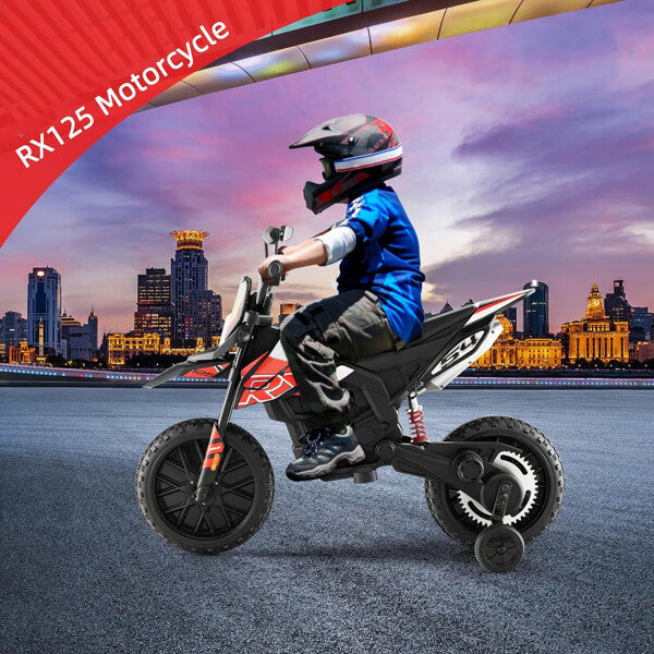 12V Kids Electric Off-Road Dirt Bike with Training Wheels, Lights, and Music Magic Cars 16