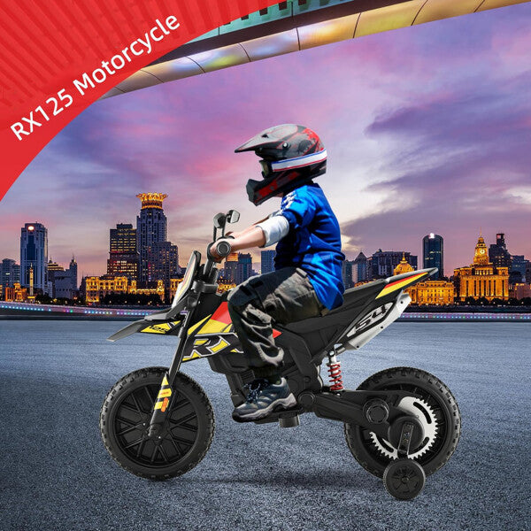 12V Kids Electric Off-Road Dirt Bike with Training Wheels, Lights, and Music Magic Cars 29