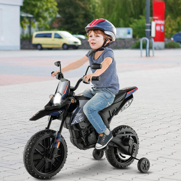 12V Kids Electric Off-Road Dirt Bike Motorcycle with Training Wheels and Music Toy Magic Cars 10