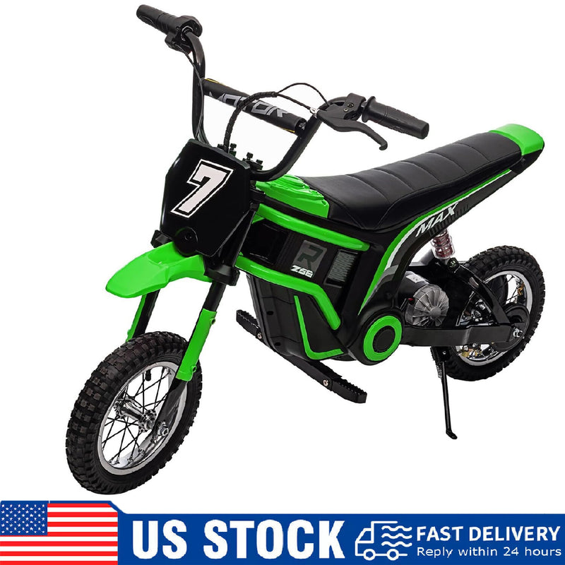 Kids 350W Electric Motocross Dirt Bike with 24V Battery Green Magic Cars 11