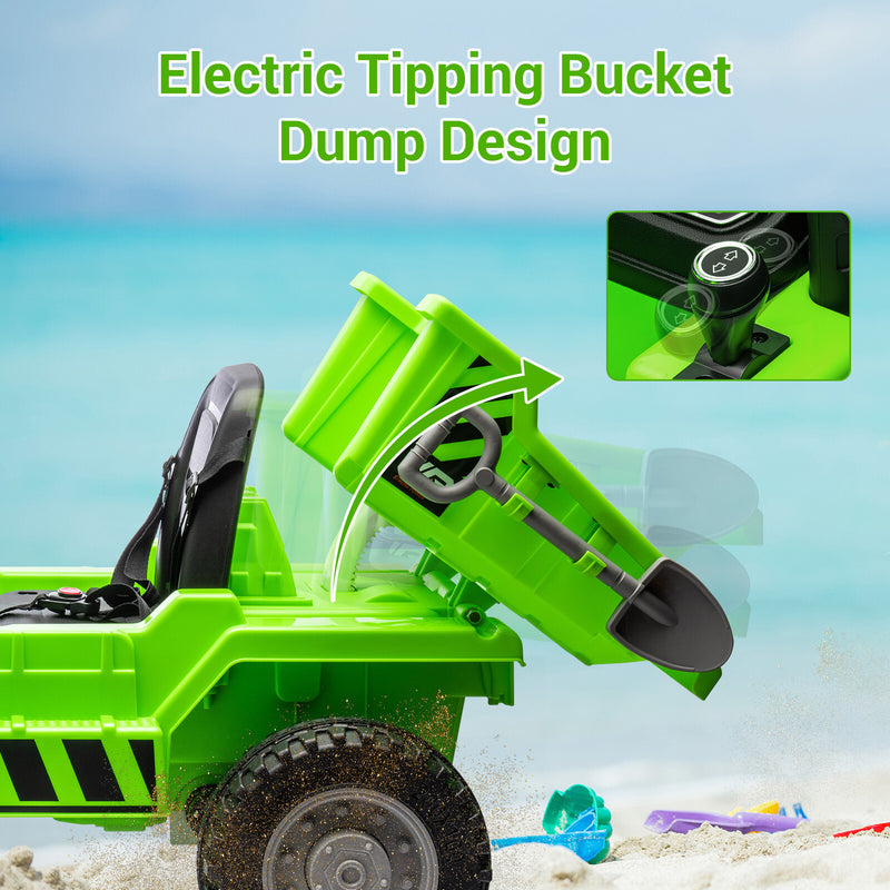 Remote Control Kids Ride-On Dump Truck Toy with 4 Wheels for Construction Play Magic Cars 5