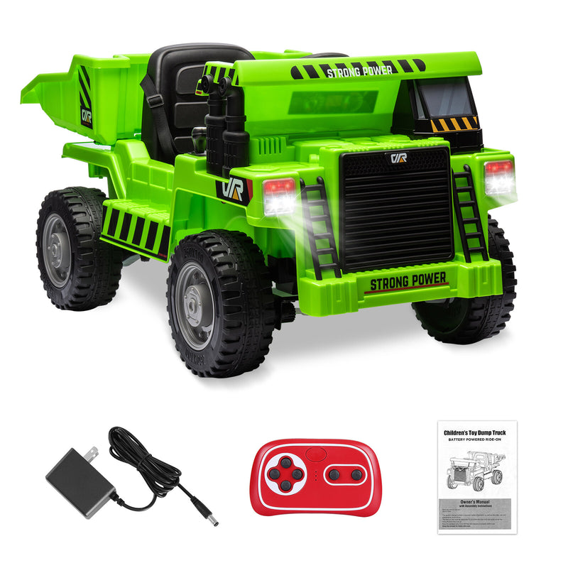 Remote Control Kids Ride-On Dump Truck Toy with 4 Wheels for Construction Play Magic Cars 9