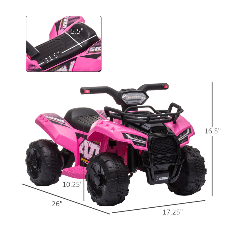 Electric 6V Battery-Powered 4-Wheeler Ride-On ATV Toy for Toddlers Ages 1-3 Magic Cars 2