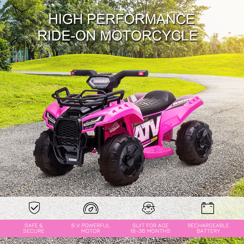 Electric 6V Battery-Powered 4-Wheeler Ride-On ATV Toy for Toddlers Ages 1-3 Magic Cars 3