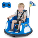 Blue Electric Bumper Car for Kids with 5-Point Seat Belt, Flashing Lights, and Music Magic Cars 3