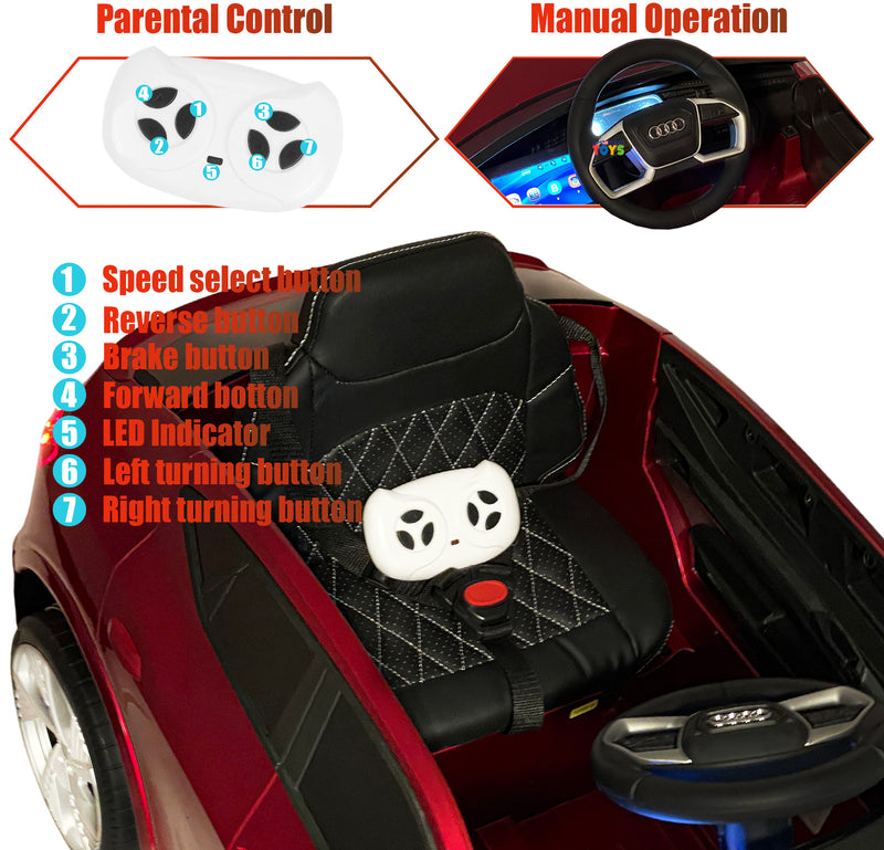12V Electric Kids Car with LCD Display Licensed Audi Design in Multiple Colors Magic Cars 11