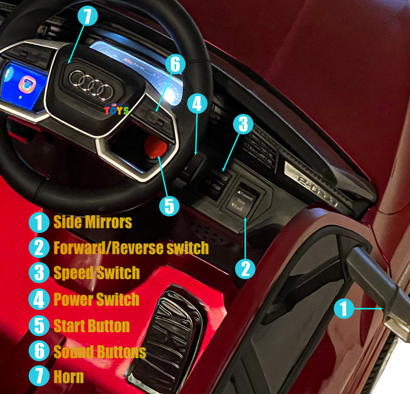 12V Electric Kids Car with LCD Display Licensed Audi Design in Multiple Colors Magic Cars 17