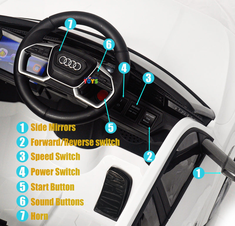 12V Electric Kids Car with LCD Display Licensed Audi Design in Multiple Colors Magic Cars 3
