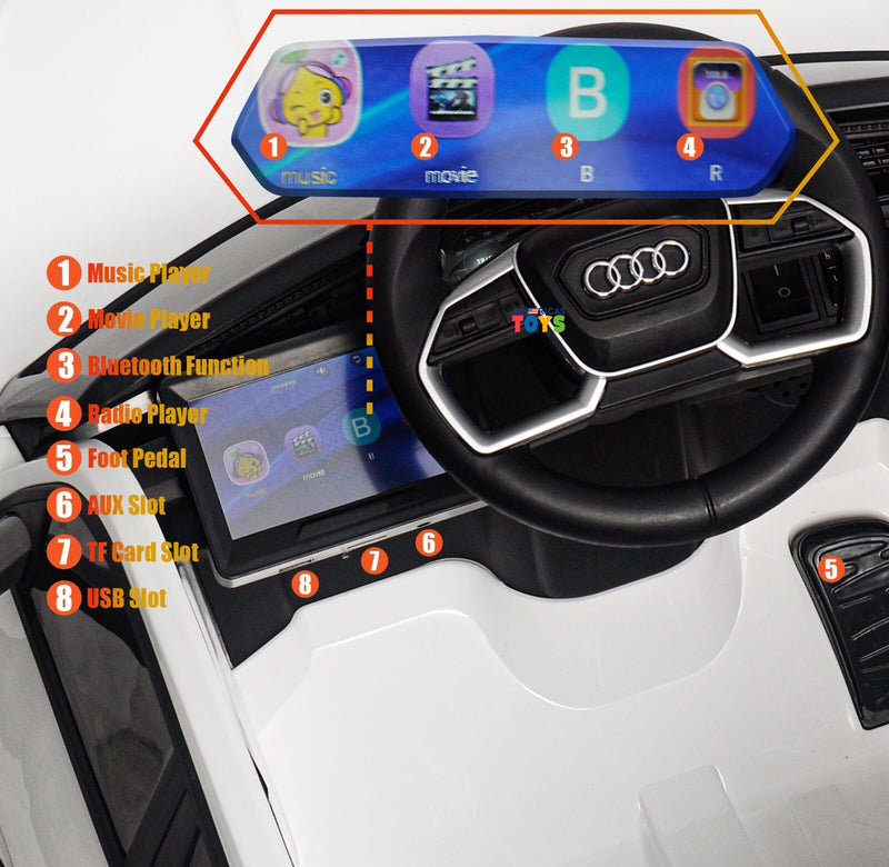 12V Electric Kids Car with LCD Display Licensed Audi Design in Multiple Colors Magic Cars 7