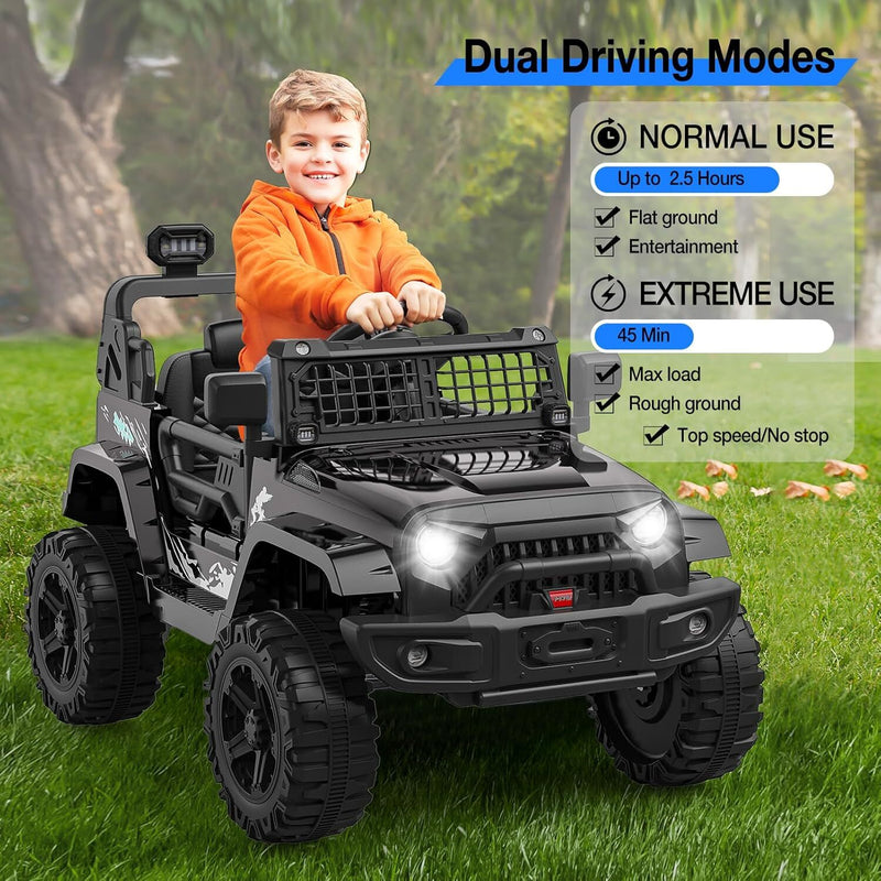 12V Electric Kids Ride-On Truck with LED Lights and Remote Control Magic Cars 1