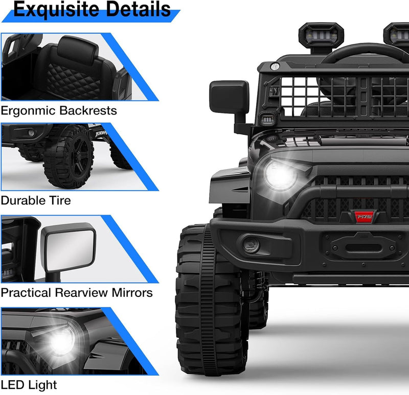 12V Electric Kids Ride-On Truck with LED Lights and Remote Control Magic Cars 2