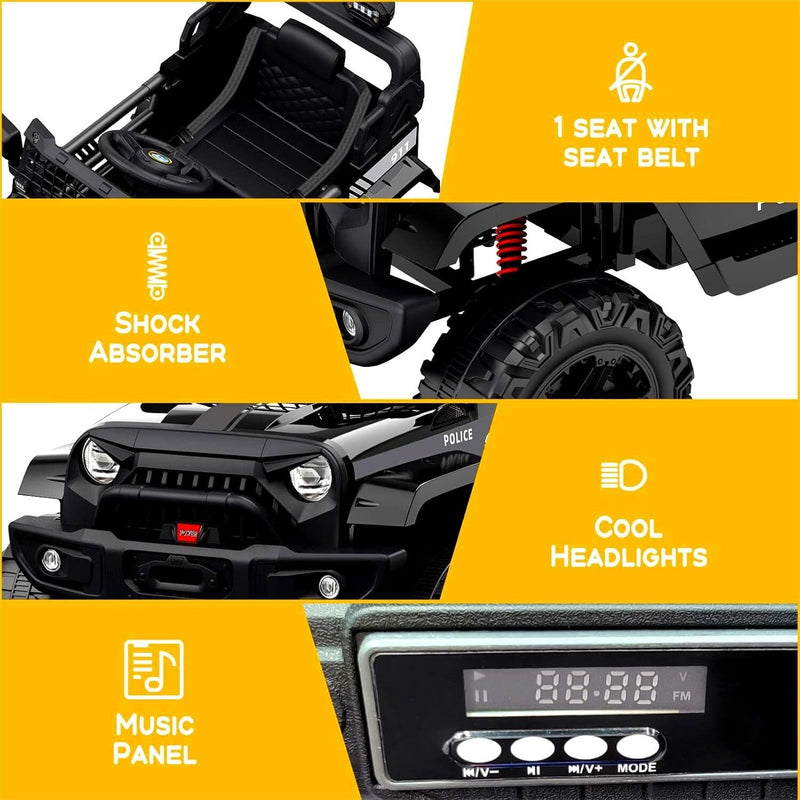 12V Electric Kids Ride-On Truck with LED Lights and Remote Control Magic Cars 3