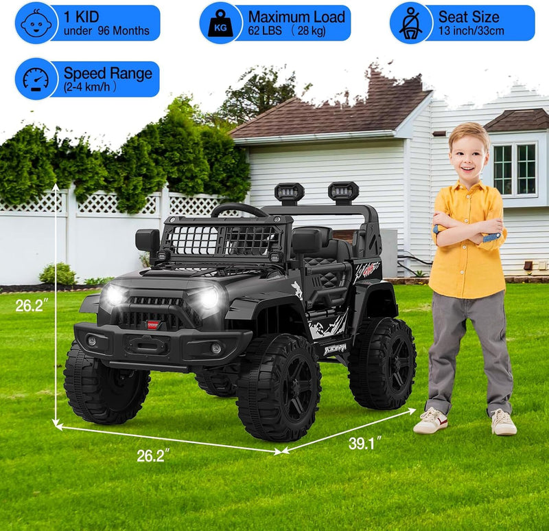 12V Electric Kids Ride-On Truck with LED Lights and Remote Control Magic Cars 9