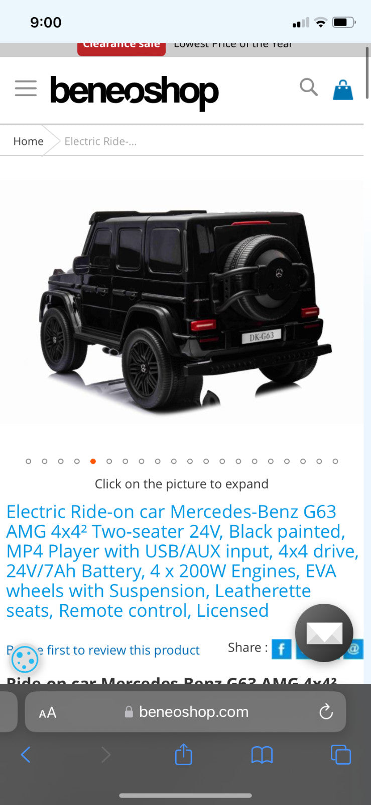 Electric 2-Seater Kids Car G-Class SUV Style Magic Cars 1