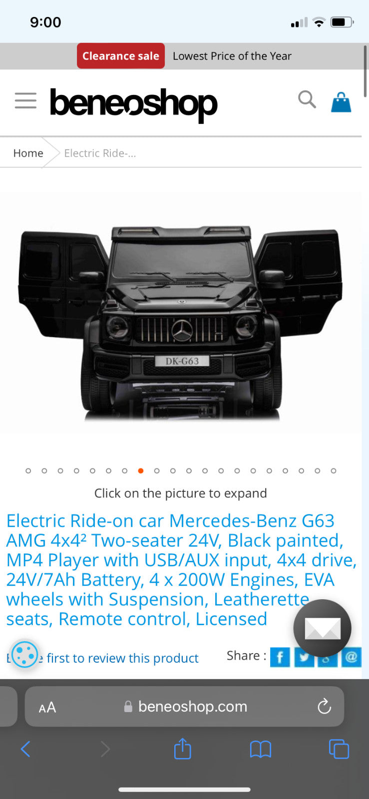 Electric 2-Seater Kids Car G-Class SUV Style Magic Cars 2