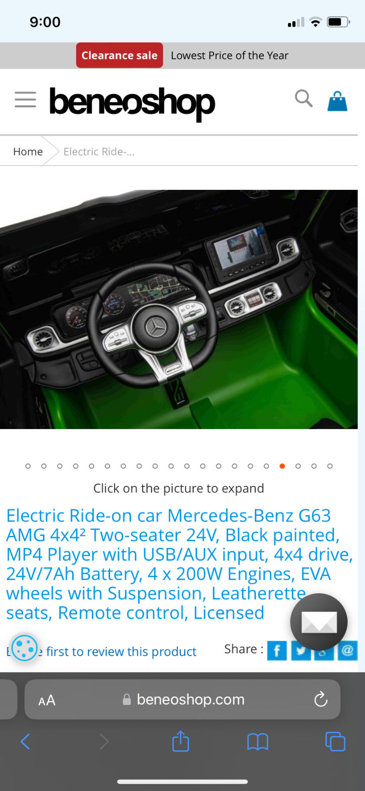 Electric 2-Seater Kids Car G-Class SUV Style Magic Cars 3