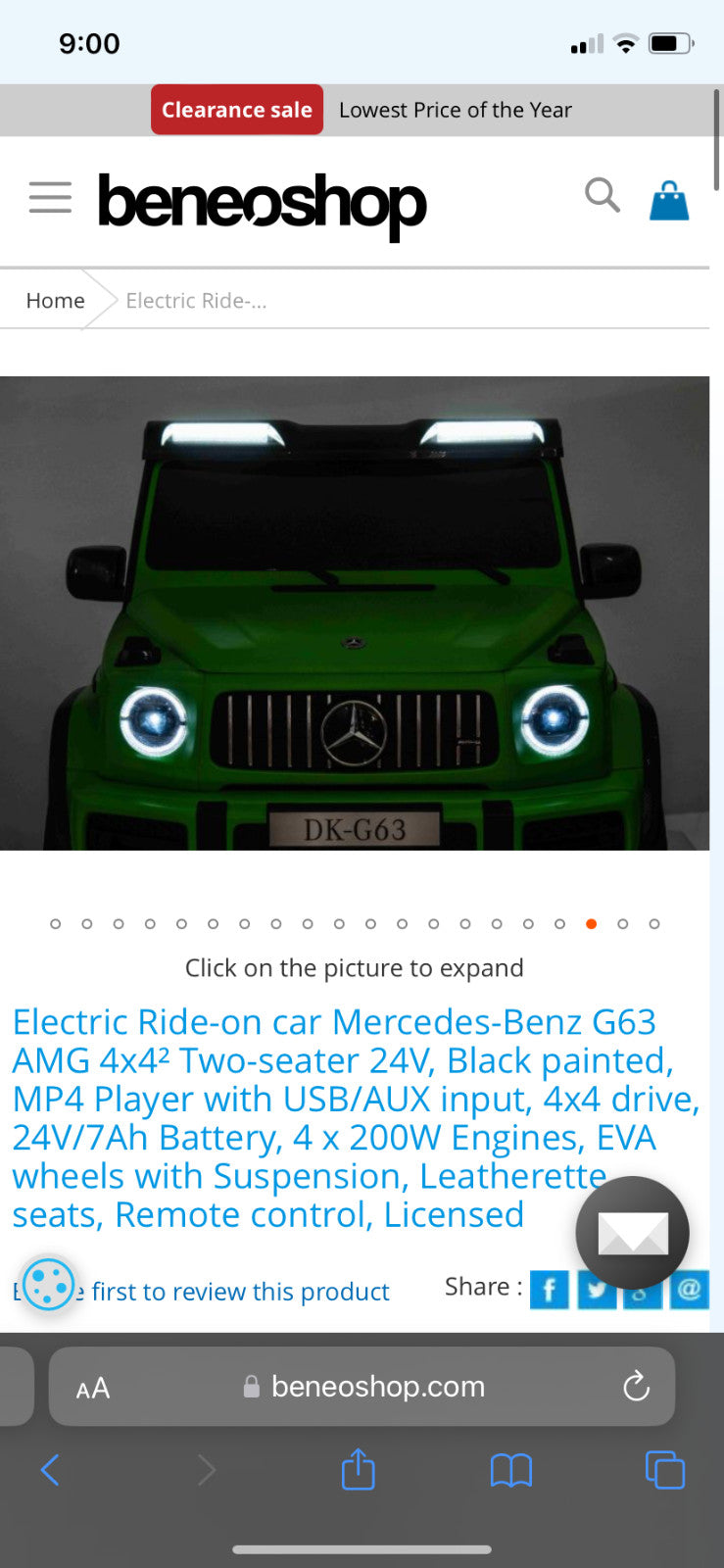 Electric 2-Seater Kids Car G-Class SUV Style Magic Cars 4
