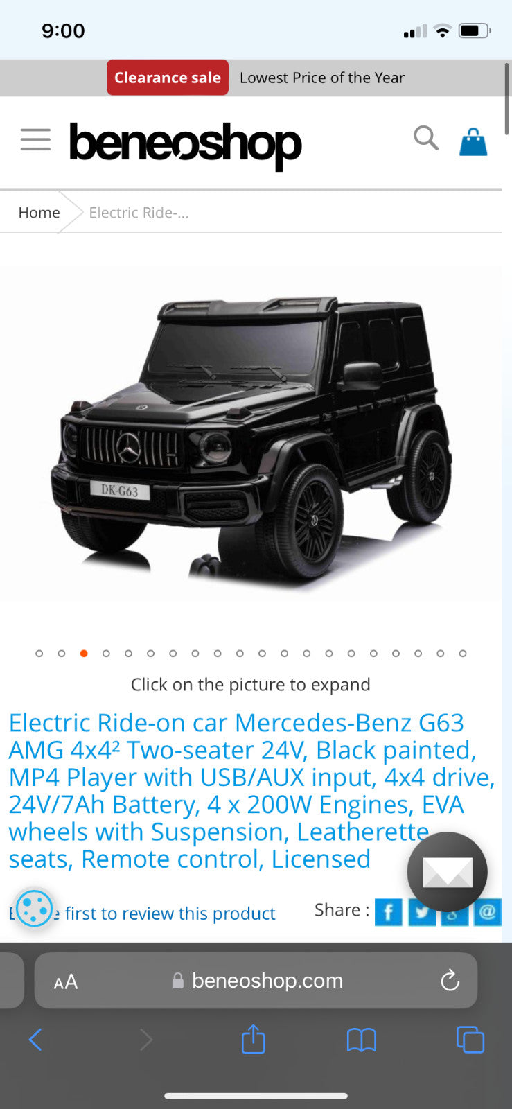 Electric 2-Seater Kids Car G-Class SUV Style Magic Cars 7