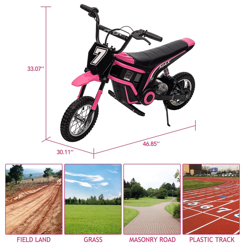 Kids Electric 24V Battery-Powered Off-Road Dirt Bike Ride-On Motorcycle Toy Magic Cars 12