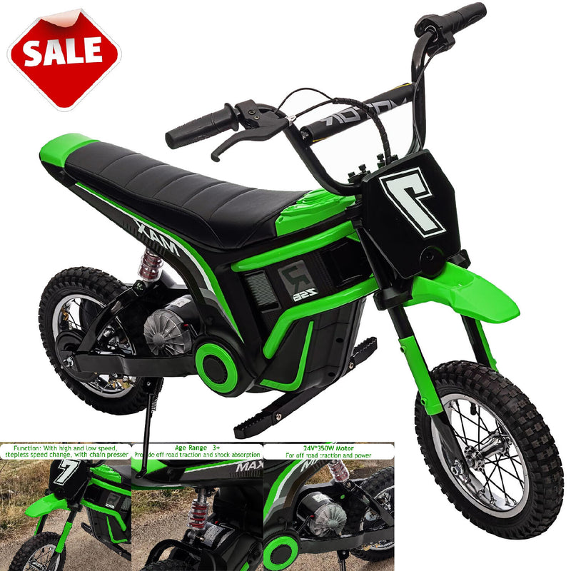 Kids Electric 24V Battery-Powered Off-Road Dirt Bike Ride-On Motorcycle Toy Magic Cars 1