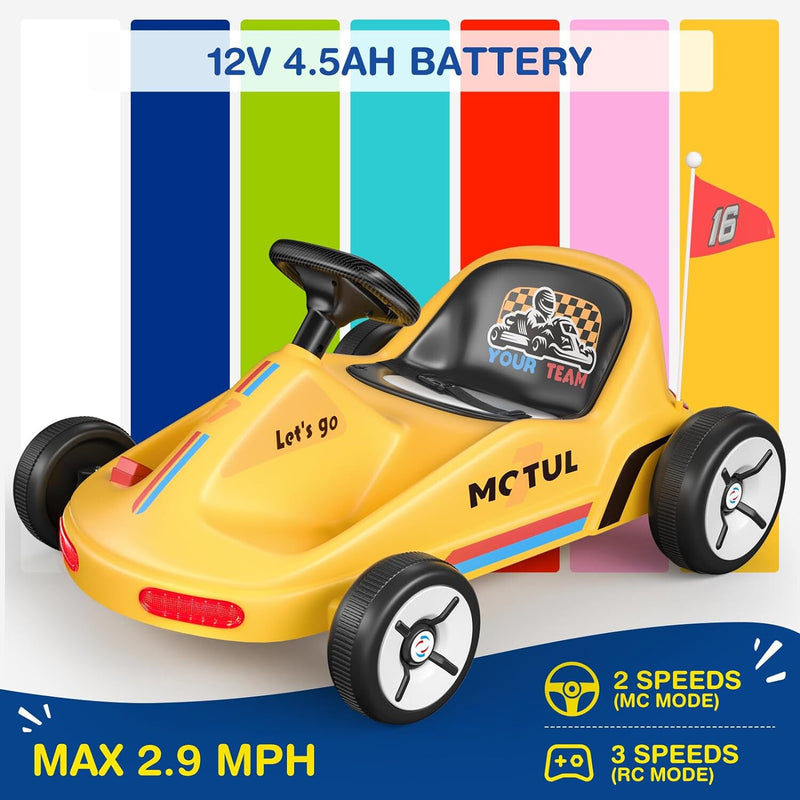 12V Kids Electric Go-Kart with 4.5AH Battery, 2-Speed, 2.9 MPH, Parental Remote Control Magic Cars 0