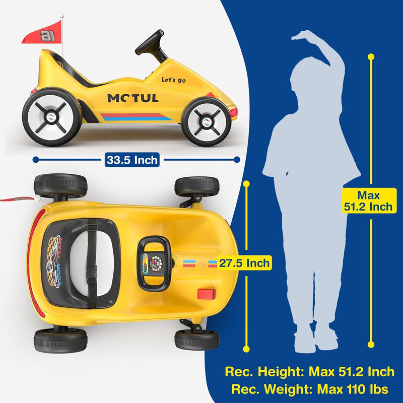 12V Kids Electric Go-Kart with 4.5AH Battery, 2-Speed, 2.9 MPH, Parental Remote Control Magic Cars 4