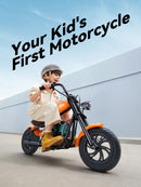 Retro-Style Kids Electric Motorcycle with Ambient Light and Music, 10 MPH, Blue Magic Cars 6
