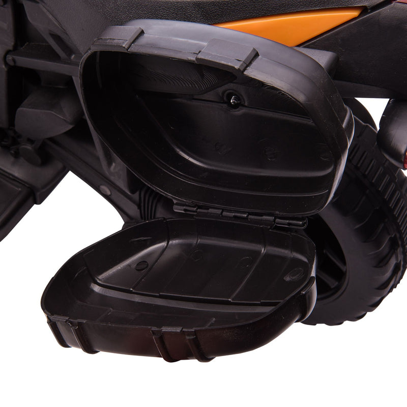 Electric Kids Ride-On Motorcycle with Headlights and Training Wheels in Orange Magic Cars 10