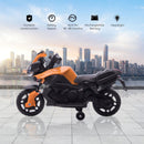Electric Kids Ride-On Motorcycle with Headlights and Training Wheels in Orange Magic Cars 4