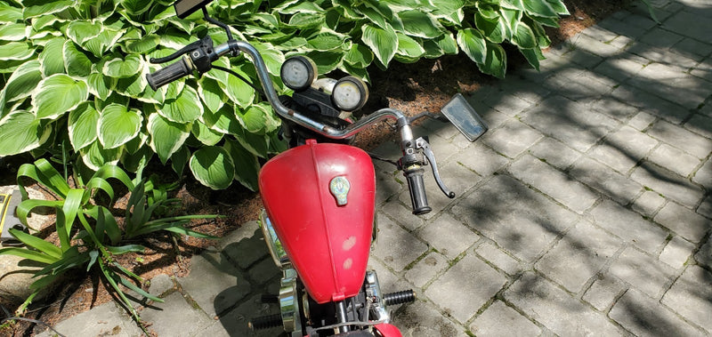 Kids Vintage Model 2000 Electric Motorcycle with Sports Wheels, 47in x 20in, Red Chrome Magic Cars 6