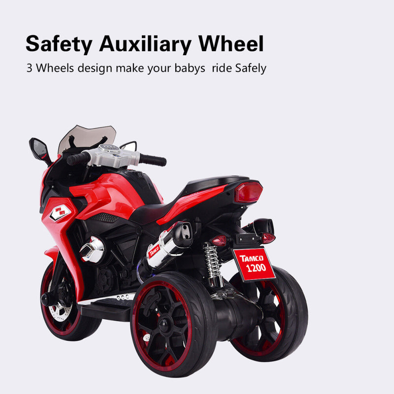 Kids Electric Rechargeable Three-Wheel Motorcycle with Battery and Lights Magic Cars 4
