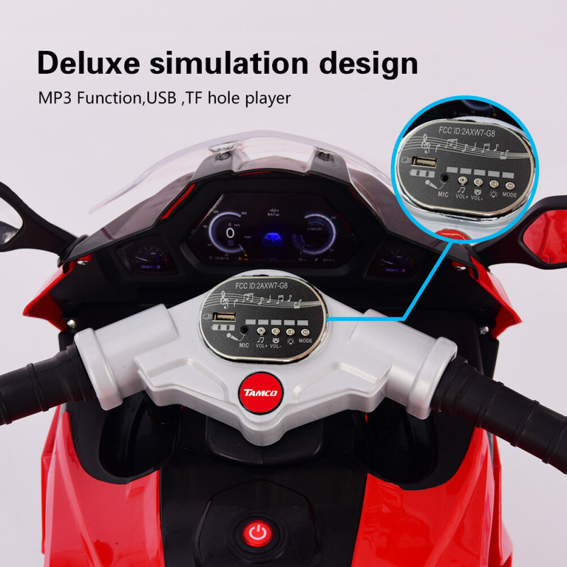 Kids Electric Rechargeable Three-Wheel Motorcycle with Battery and Lights Magic Cars 6