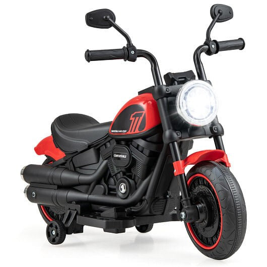Kids Electric Motorcycle with Training Wheels and LED Headlights in Red Magic Cars Variant 0