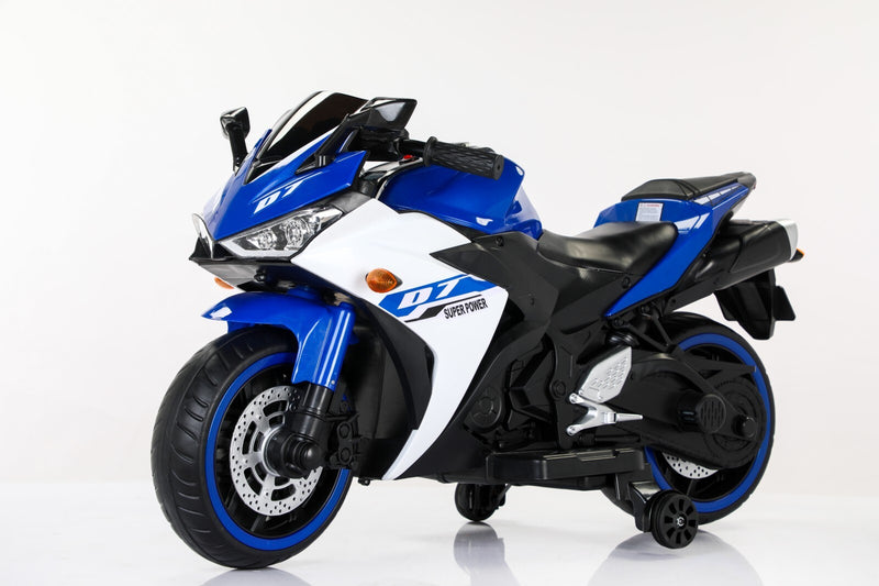 Electric Kids Motorcycle with Training Wheels for Ages 3-6 Blue Magic Cars 6