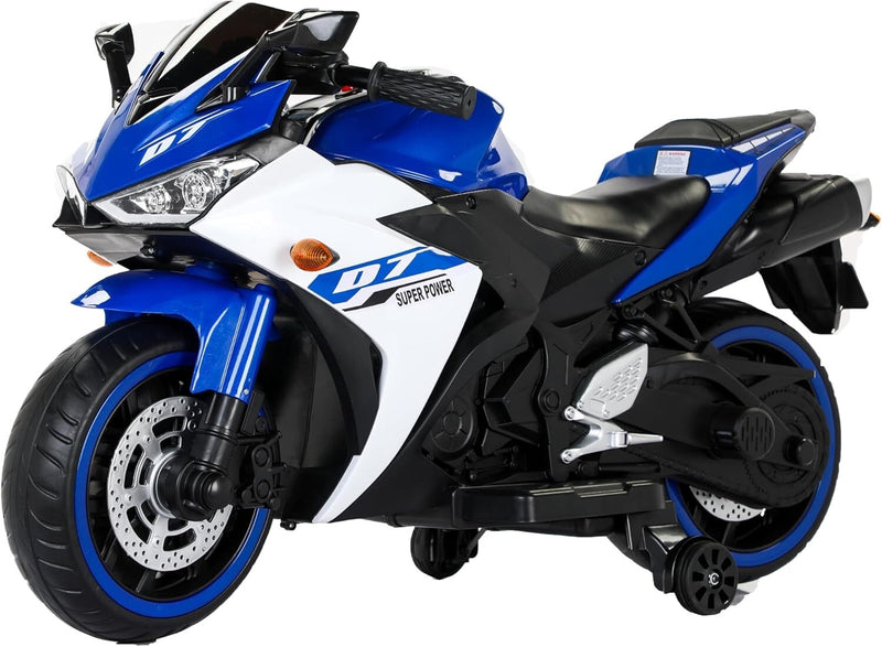Electric Kids Motorcycle with Training Wheels for Ages 3-6 Blue Magic Cars Variant 0