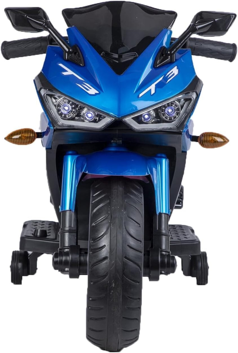 Electric Kids Motorcycle with Training Wheels for Ages 3-8 Boys and Girls Blue Magic Cars 2
